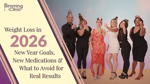 New Year 2026 concept with SlimTab and healthy lifestyle items