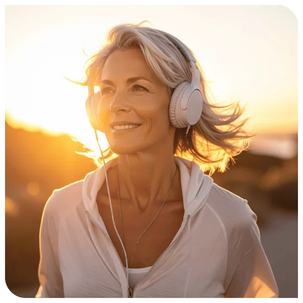 alt="Woman taking SlimTab oral semaglutide tablet as part of daily microdosing plan"