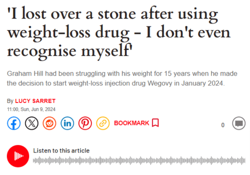 The Express news - weight loss article