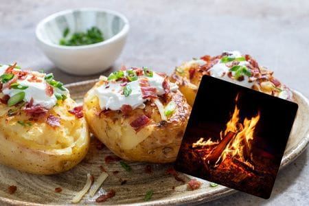 Campfire Chilli Cheese Baked Potatoes