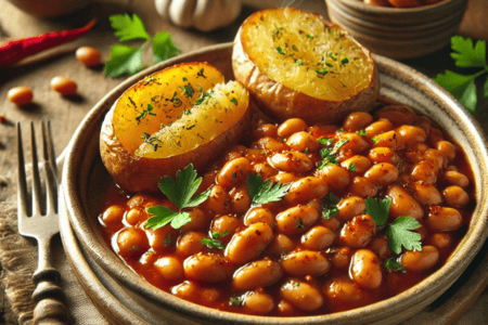 Smoky Baked Beans with Jacket Potatoes